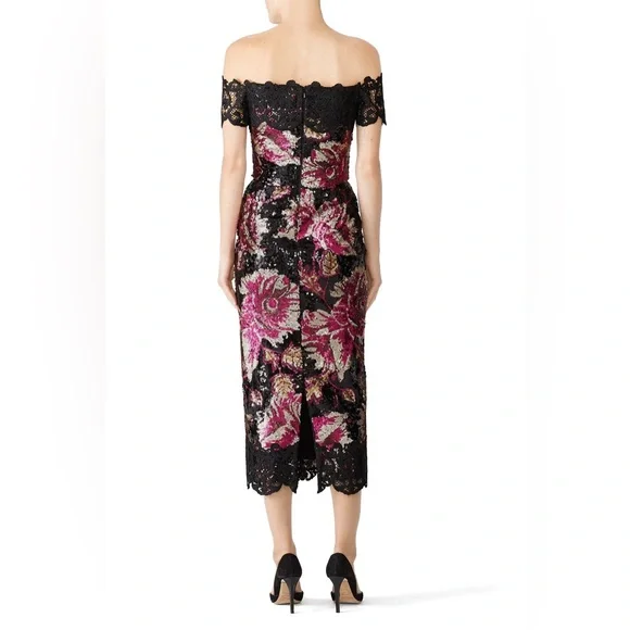 Marchesa Notte Floral Sequin Sheath $795
